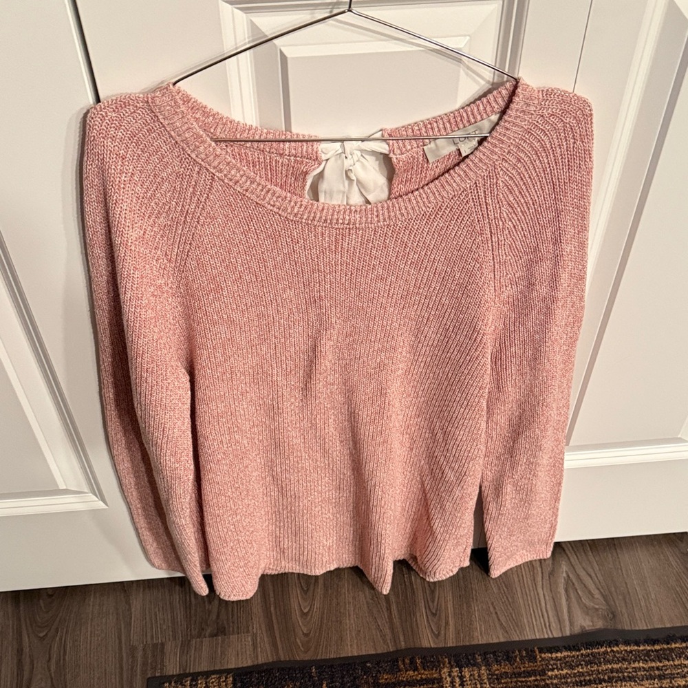 LOFT Soft Pink Crew Neck Sweater